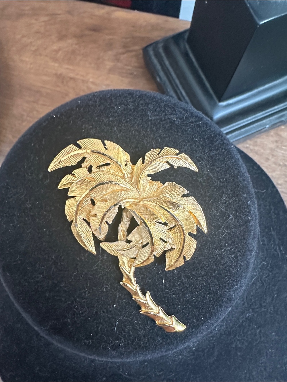 Gold Palm Tree Trio Of Brooches